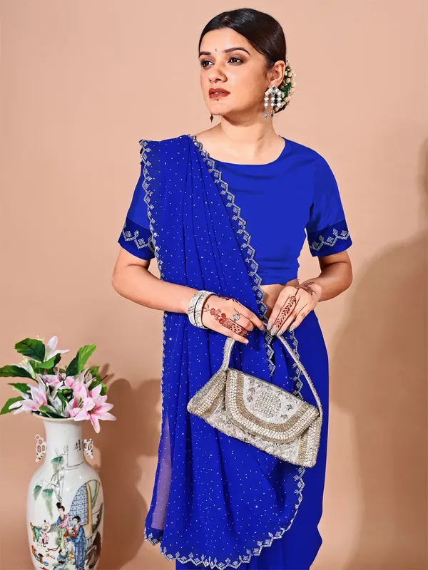 Leelavati_Embellished_Bollywood_Chiffon_Saree_Blue