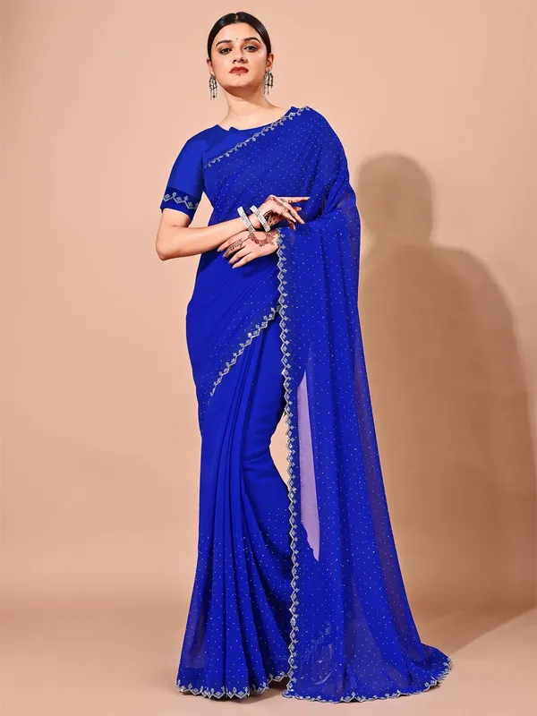 Leelavati_Embellished_Bollywood_Chiffon_Saree_Blue