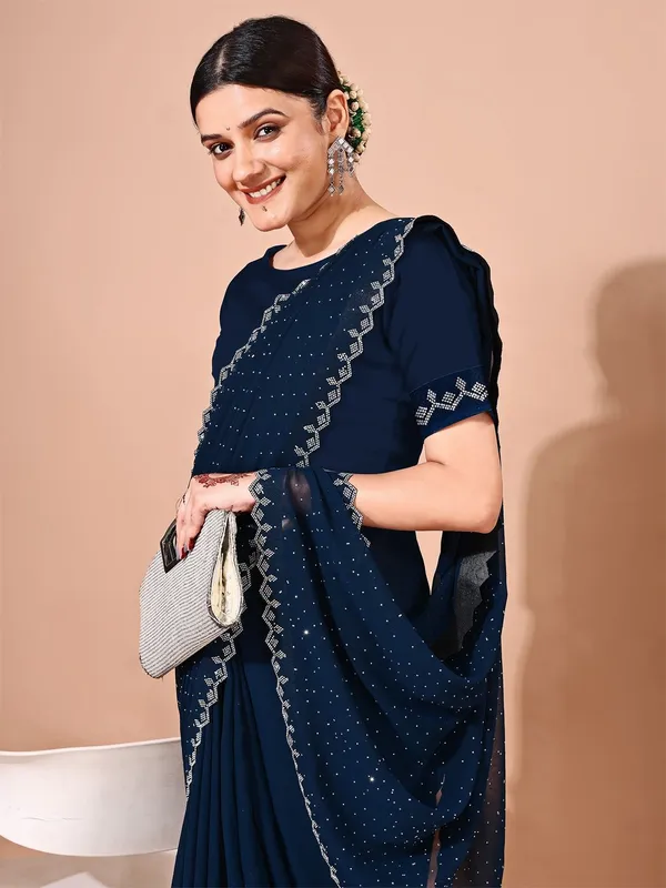 Leelavati_Embellished_Bollywood_Chiffon_Saree_Dark_Blue
