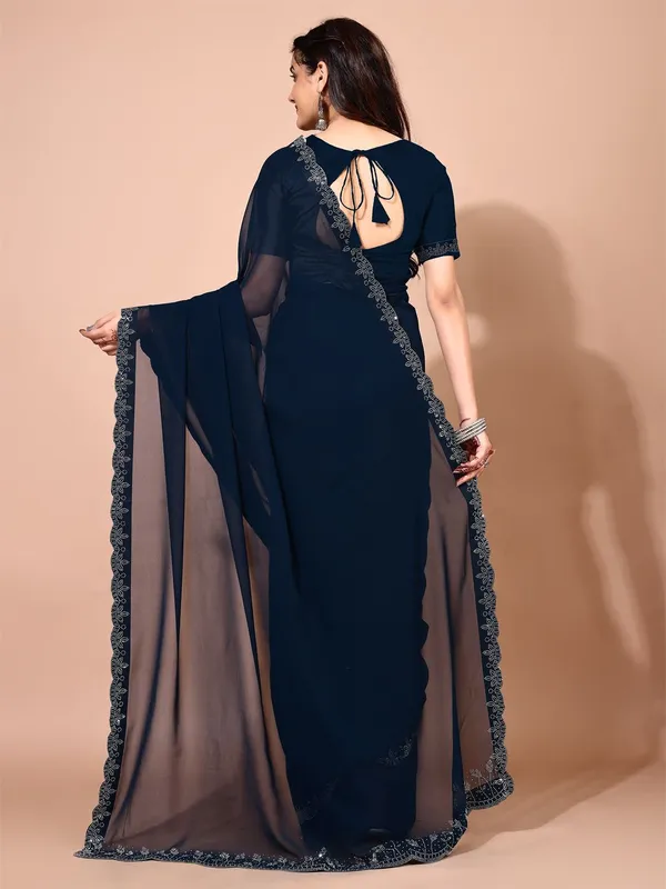 Leelavati_Embellished_Bollywood_Chiffon_Saree_Dark_Blue