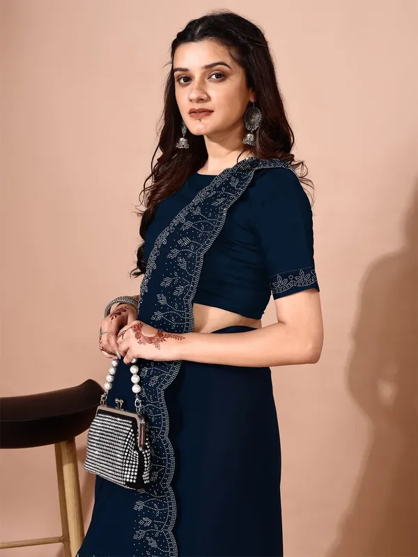 Leelavati_Embellished_Bollywood_Chiffon_Saree_Dark_Blue