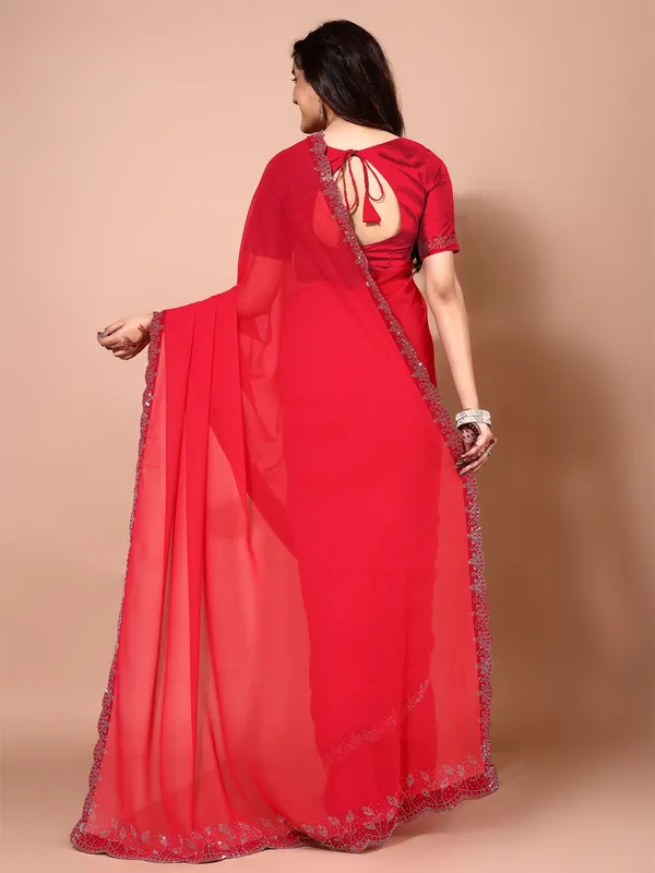 Leelavati_Embellished_Bollywood_Chiffon_Saree_Red