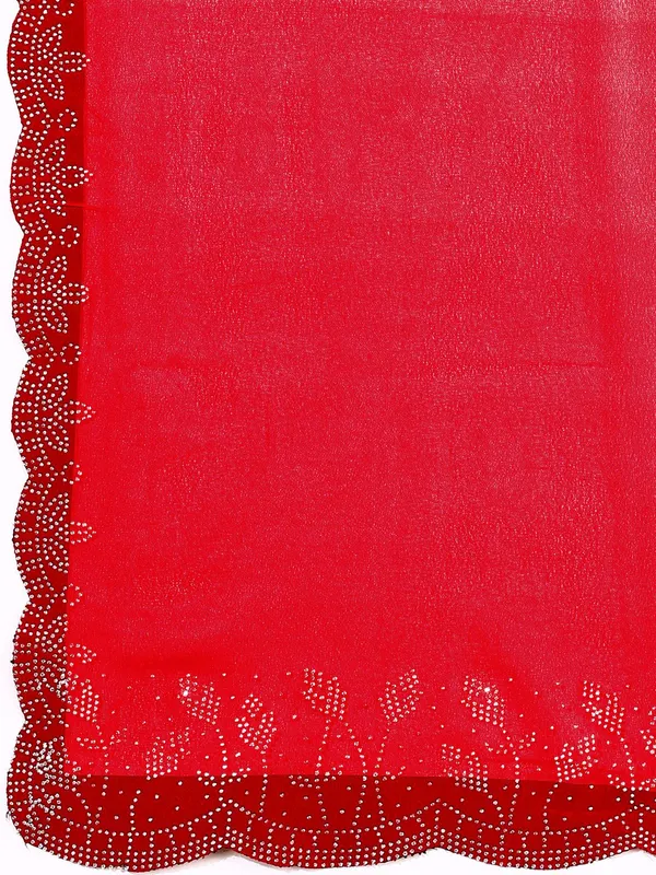 Leelavati_Embellished_Bollywood_Chiffon_Saree_Red