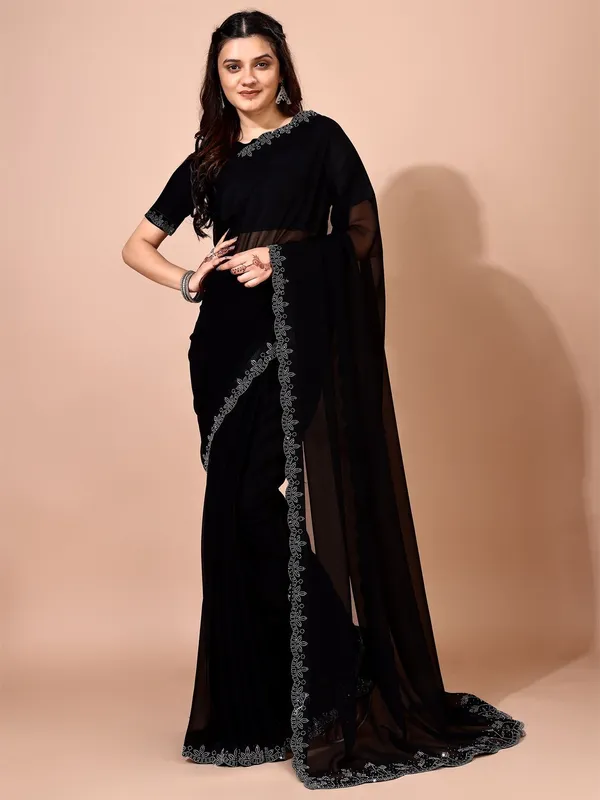 Leelavati_Embellished_Bollywood_Chiffon_Saree_Black