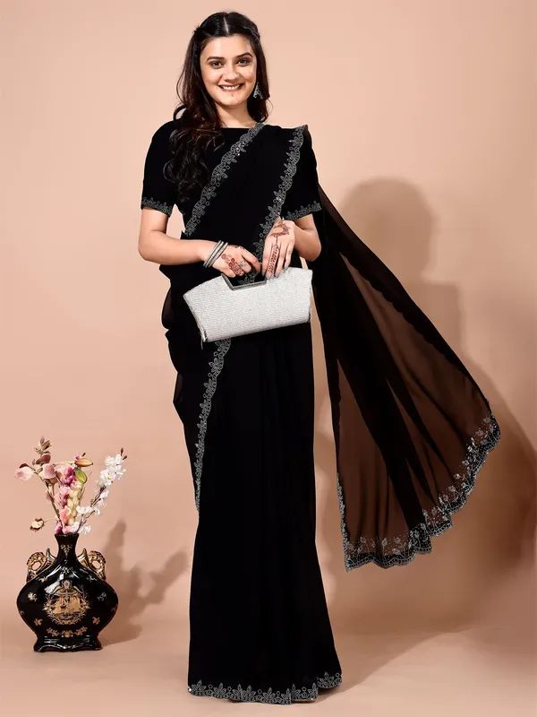 Leelavati_Embellished_Bollywood_Chiffon_Saree_Black