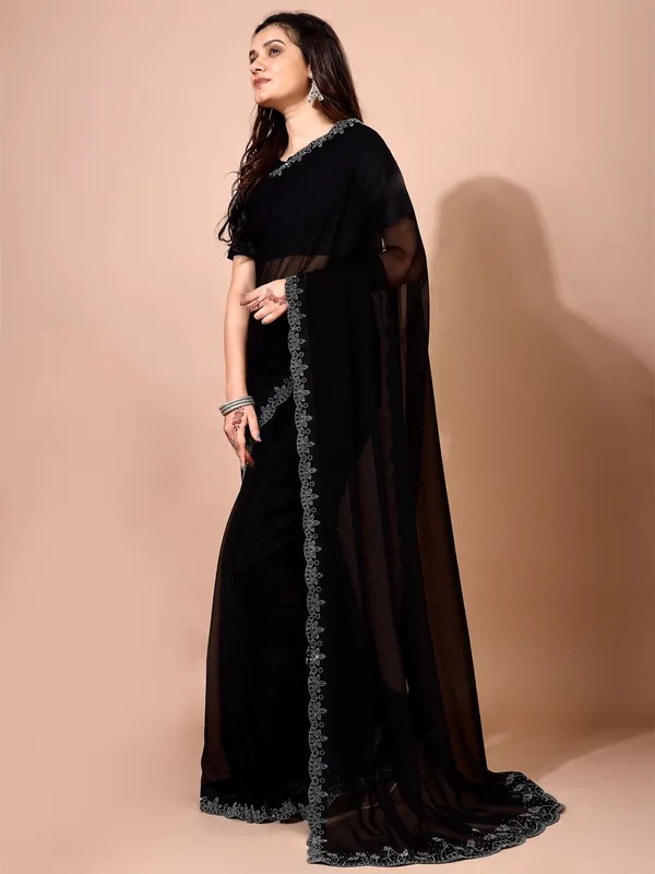 Leelavati_Embellished_Bollywood_Chiffon_Saree_Black