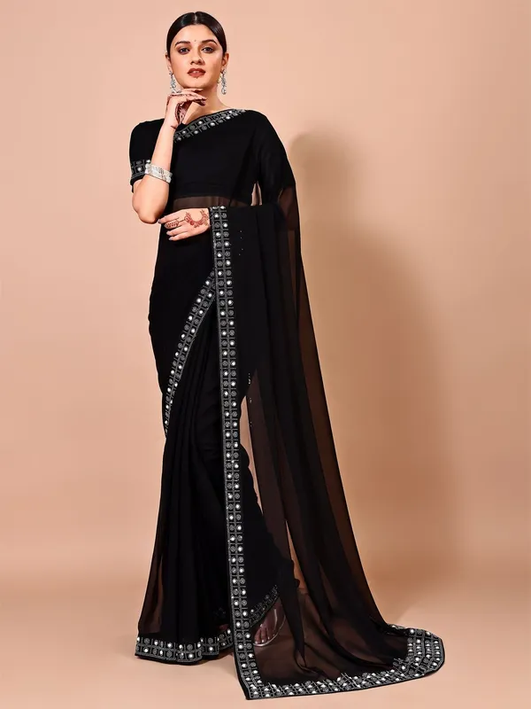 Leelavati_Embellished_Bollywood_Chiffon_Saree_Black