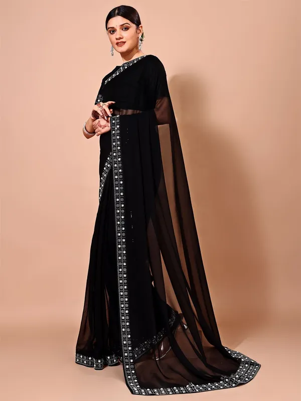 Leelavati_Embellished_Bollywood_Chiffon_Saree_Black