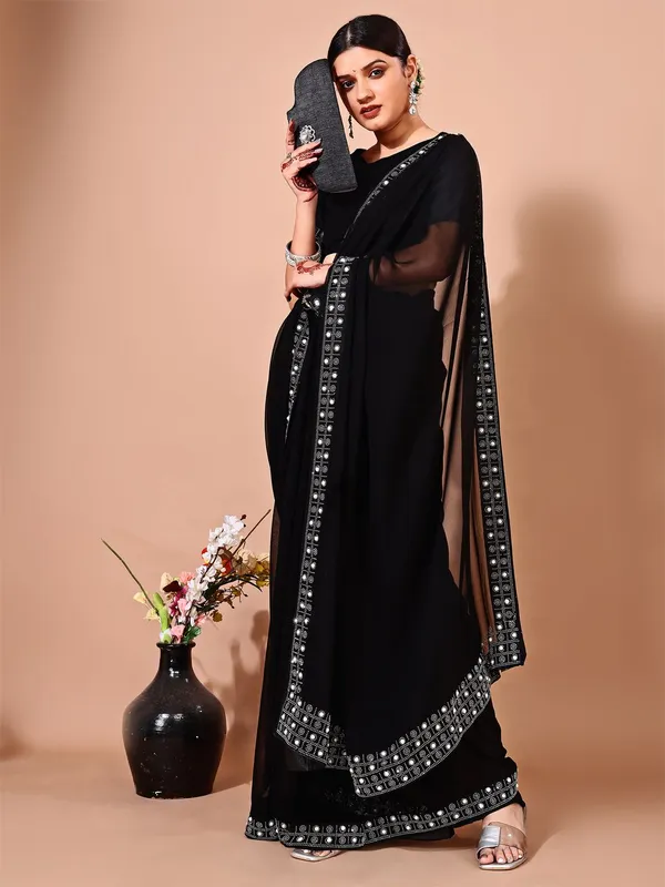 Leelavati_Embellished_Bollywood_Chiffon_Saree_Black