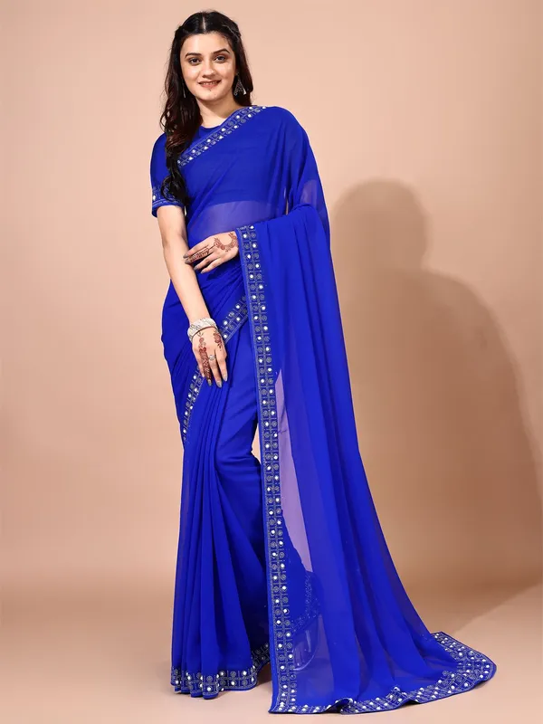 Leelavati_Embellished_Bollywood_Chiffon_Saree_Blue
