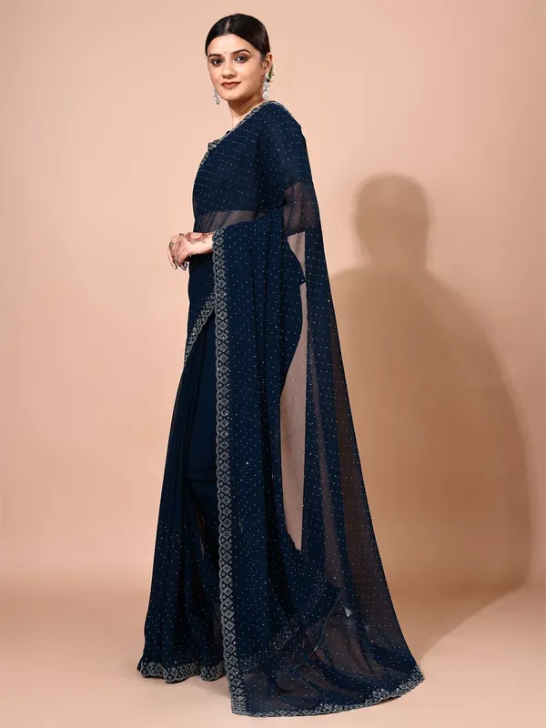 Leelavati_Embellished_Bollywood_Chiffon_Saree_Dark_Blue