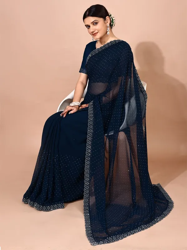 Leelavati_Embellished_Bollywood_Chiffon_Saree_Dark_Blue