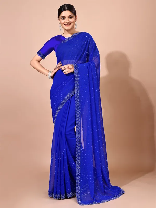 Leelavati_Embellished_Bollywood_Chiffon_Saree_Blue