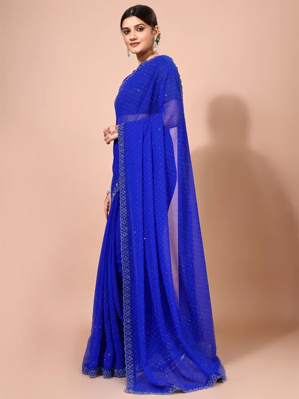 Leelavati_Embellished_Bollywood_Chiffon_Saree_Blue