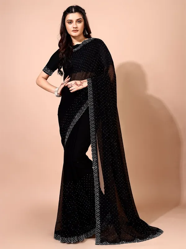 Leelavati_Embellished_Bollywood_Chiffon_Saree_Black