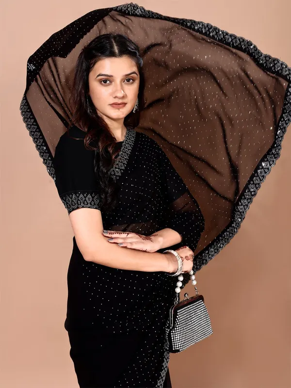 Leelavati_Embellished_Bollywood_Chiffon_Saree_Black