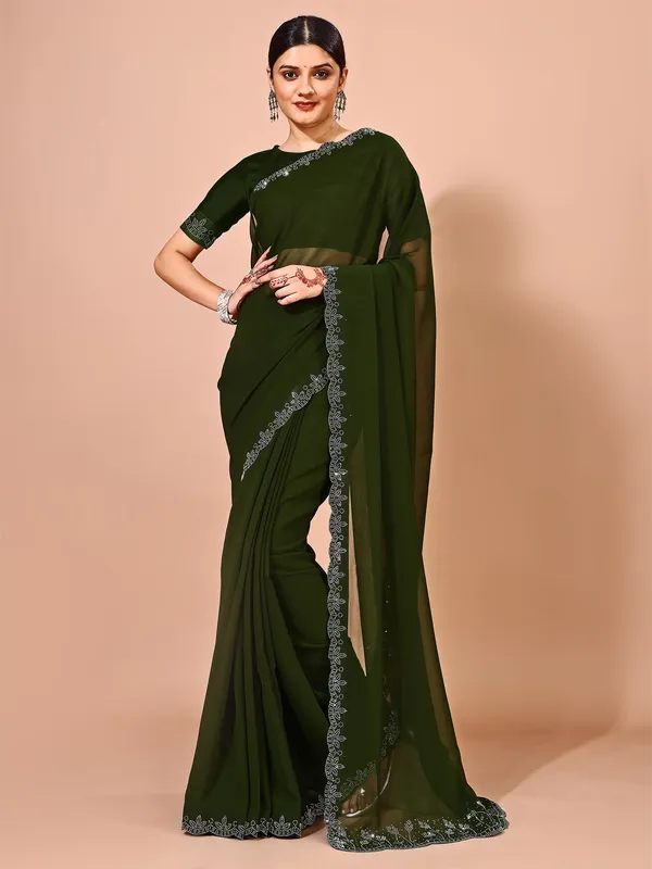 Leelavati_Embellished_Bollywood_Chiffon_Saree_Green