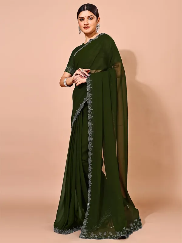 Leelavati_Embellished_Bollywood_Chiffon_Saree_Green