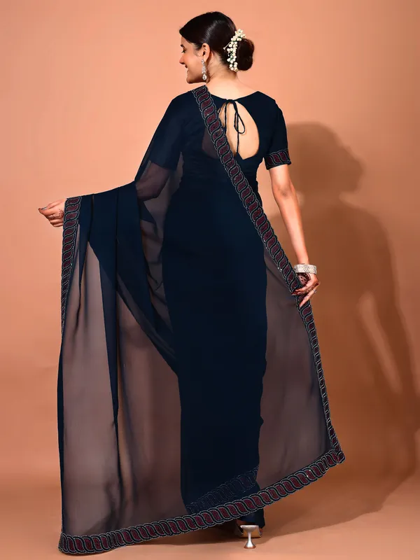 Leelavati_Embellished_Bollywood_Chiffon_Saree_Dark_Blue