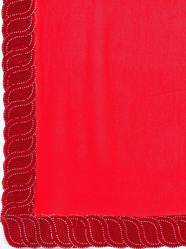 Leelavati_Embellished_Bollywood_Chiffon_Saree_Red