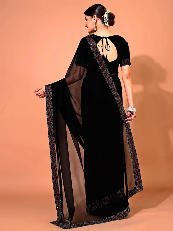 Leelavati_Embellished_Bollywood_Chiffon_Saree_Black