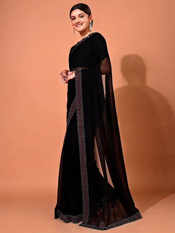 Leelavati_Embellished_Bollywood_Chiffon_Saree_Black