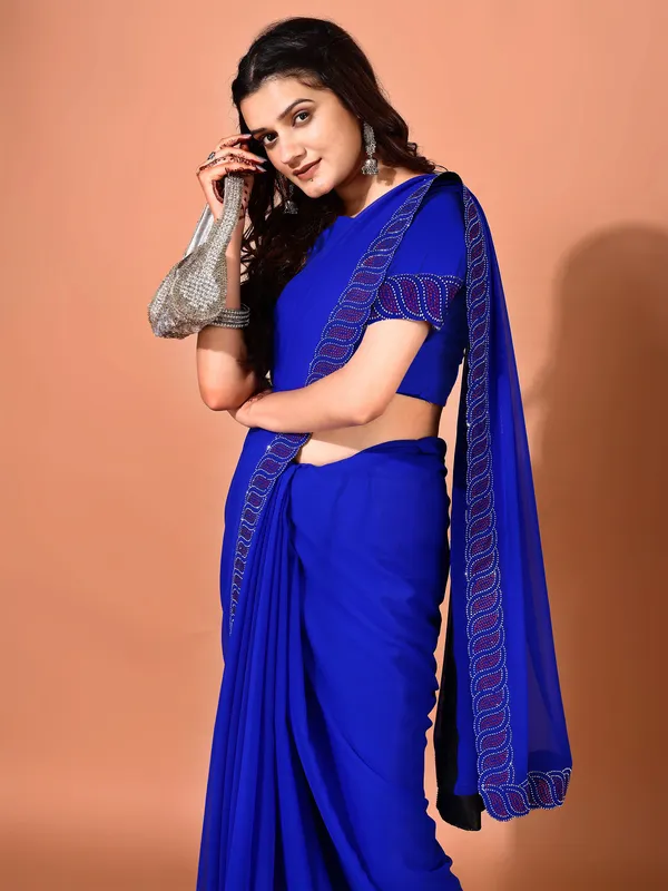 Leelavati_Embellished_Bollywood_Chiffon_Saree_Blue