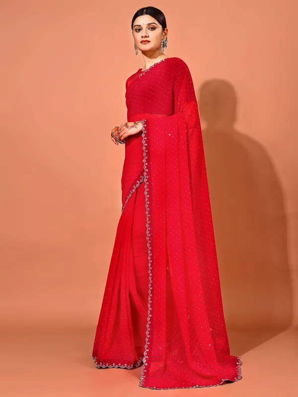 Leelavati_Embellished_Bollywood_Chiffon_Saree_Red