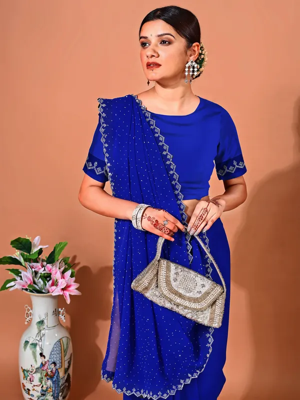 Leelavati_Embellished_Bollywood_Chiffon_Saree_Blue