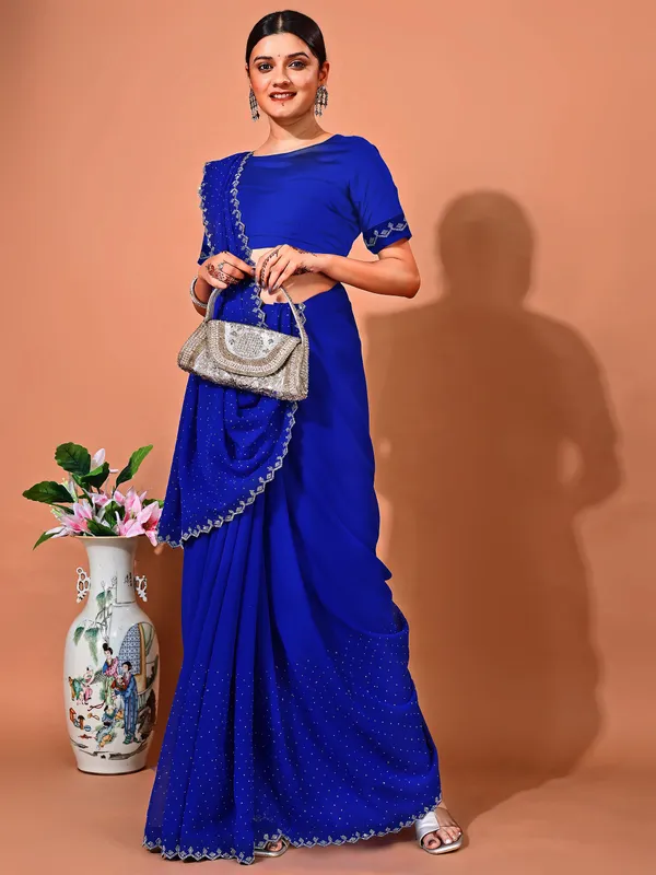 Leelavati_Embellished_Bollywood_Chiffon_Saree_Blue