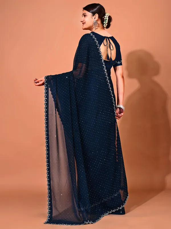 Leelavati_Embellished_Bollywood_Chiffon_Saree_Dark_Blue