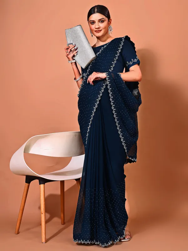Leelavati_Embellished_Bollywood_Chiffon_Saree_Dark_Blue