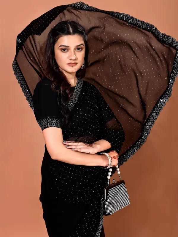 Leelavati_Embellished_Bollywood_Chiffon_Saree_Black