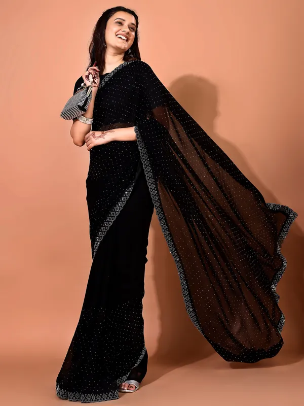 Leelavati_Embellished_Bollywood_Chiffon_Saree_Black