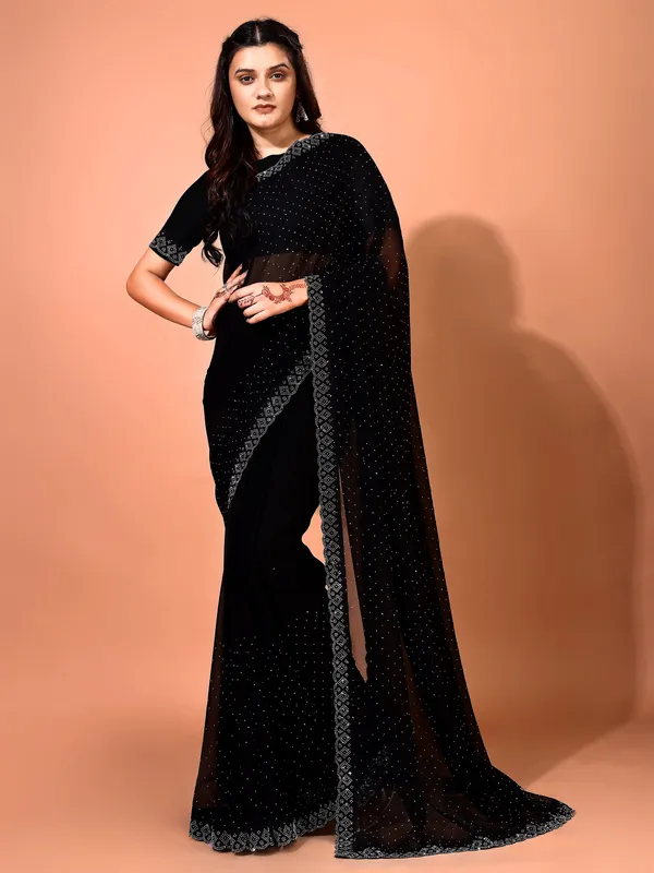 Leelavati_Embellished_Bollywood_Chiffon_Saree_Black