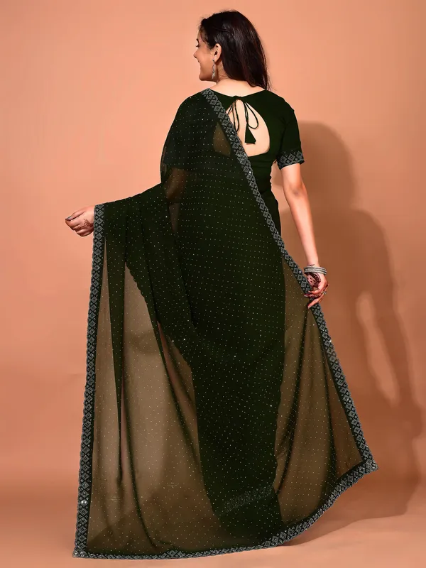 Leelavati_Embellished_Bollywood_Chiffon_Saree_Dark_Green