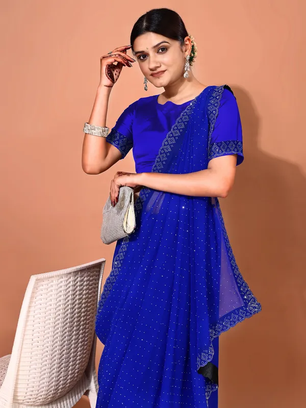 Leelavati_Embellished_Bollywood_Chiffon_Saree_Blue