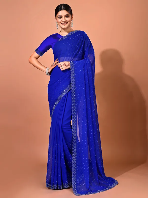 Leelavati_Embellished_Bollywood_Chiffon_Saree_Blue