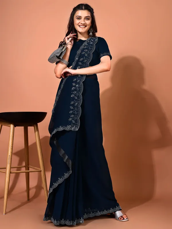 Leelavati_Embellished_Bollywood_Chiffon_Saree_Dark_Blue