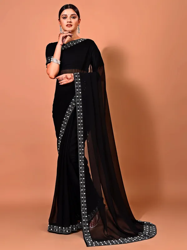 Leelavati_Embroidered_Embellished_Bollywood_Georgette_Saree_Black