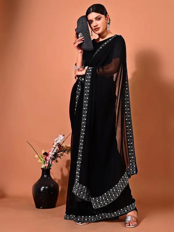 Leelavati_Embroidered_Embellished_Bollywood_Georgette_Saree_Black
