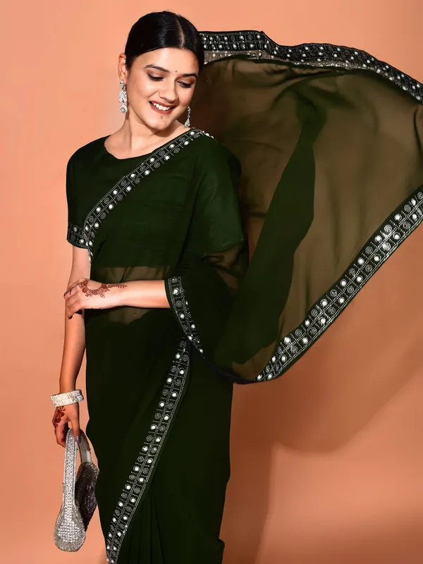 Leelavati_Embellished_Bollywood_Chiffon_Saree_Green
