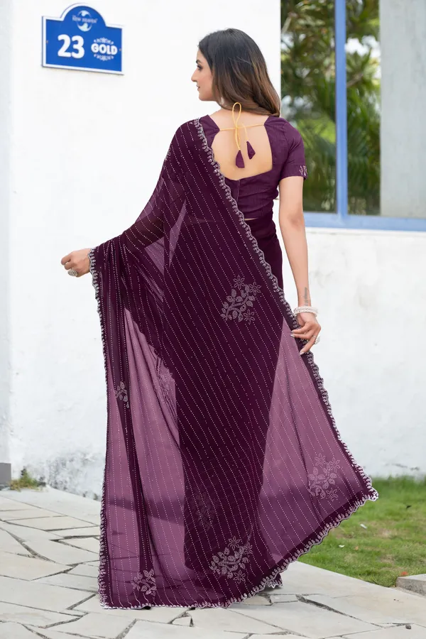 Leelavati_Embellished_Bollywood_Chiffon_Saree_Maroon