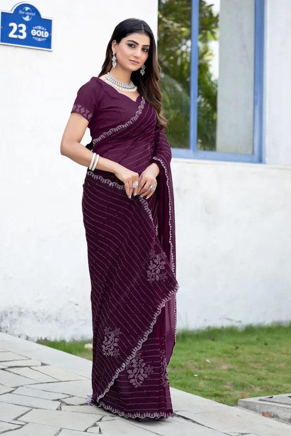 Leelavati_Embellished_Bollywood_Chiffon_Saree_Maroon