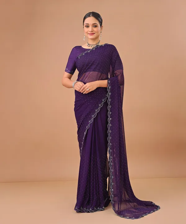 Leelavati_Embellished_Bollywood_Chiffon_Saree_Purple