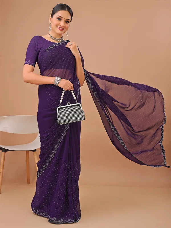 Leelavati_Embellished_Bollywood_Chiffon_Saree_Purple