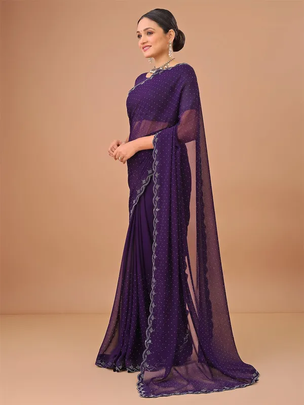 Leelavati_Embellished_Bollywood_Chiffon_Saree_Purple