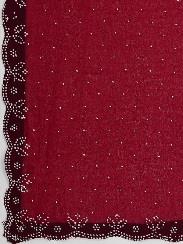 Leelavati_Embellished_Bollywood_Chiffon_Saree_Maroon