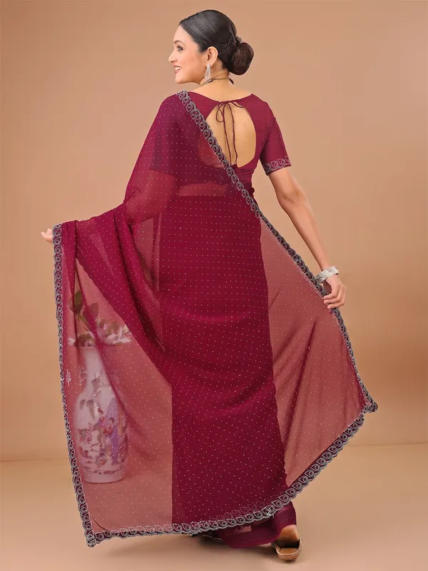 Leelavati_Embellished_Bollywood_Chiffon_Saree_Maroon