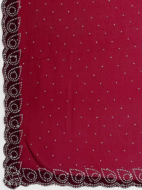 Leelavati_Embellished_Bollywood_Chiffon_Saree_Maroon